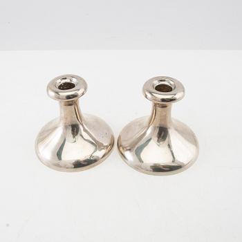 Candlesticks, a pair, silver, CG Hallberg, Stockholm 1910.