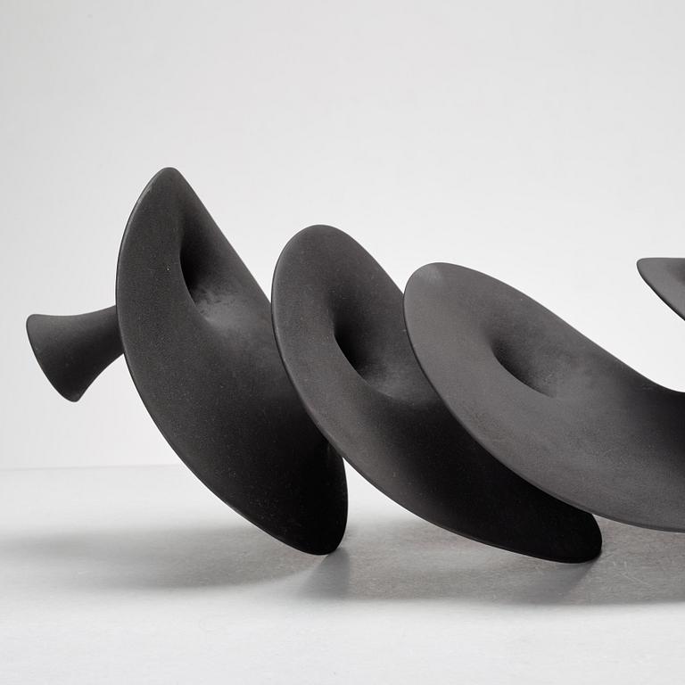 Eva Hild, a black stoneware sculpture "Prolongation", Sweden 2009.