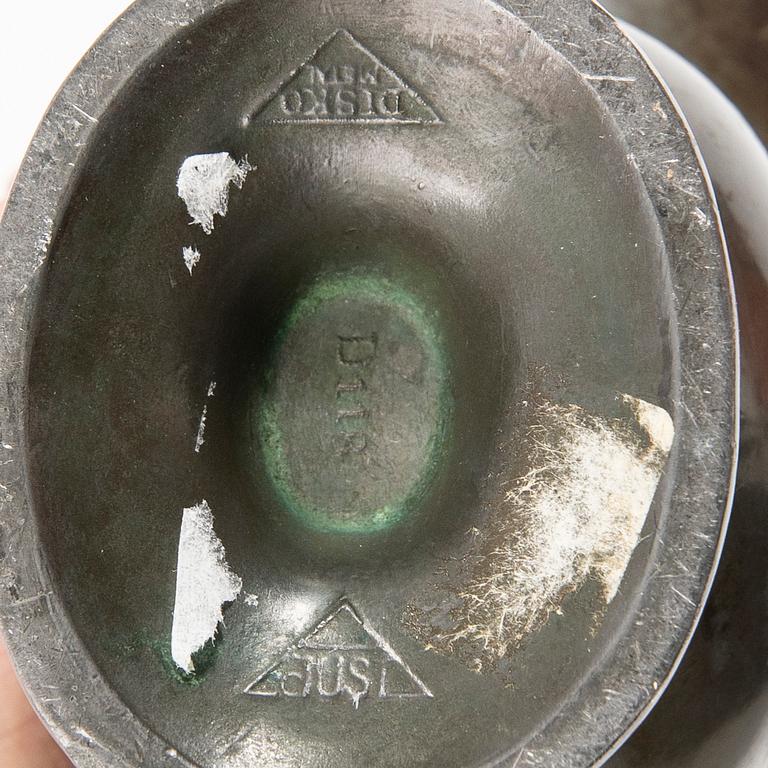 Just Andersen, vases, 4 pcs, Denmark, first half of the 20th century.