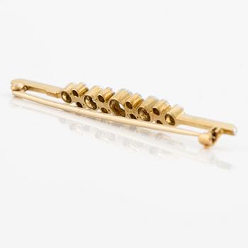 Brosch 18K guld med gammalslipade diamanter.