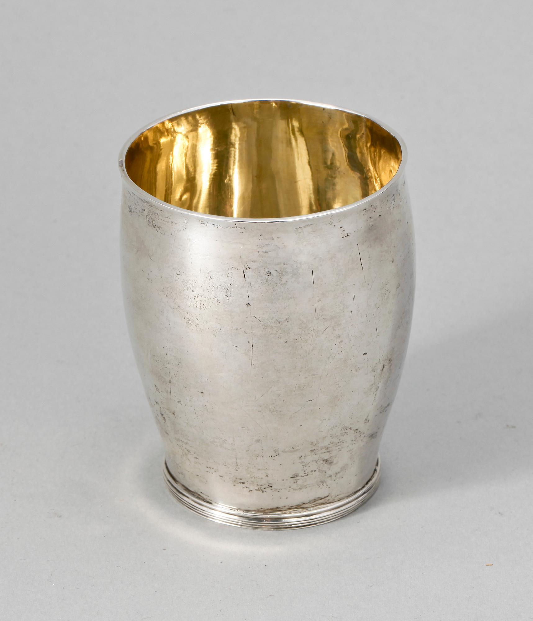 BÄGARE, silver. Gustaf Lindegren, Hälsingborg 1828. Vikt 89 gr.