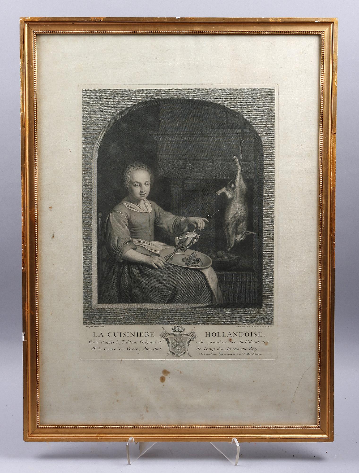 TUSCHLAVERING samt GRAVYRER, 3 delar 1700/1800-tal.