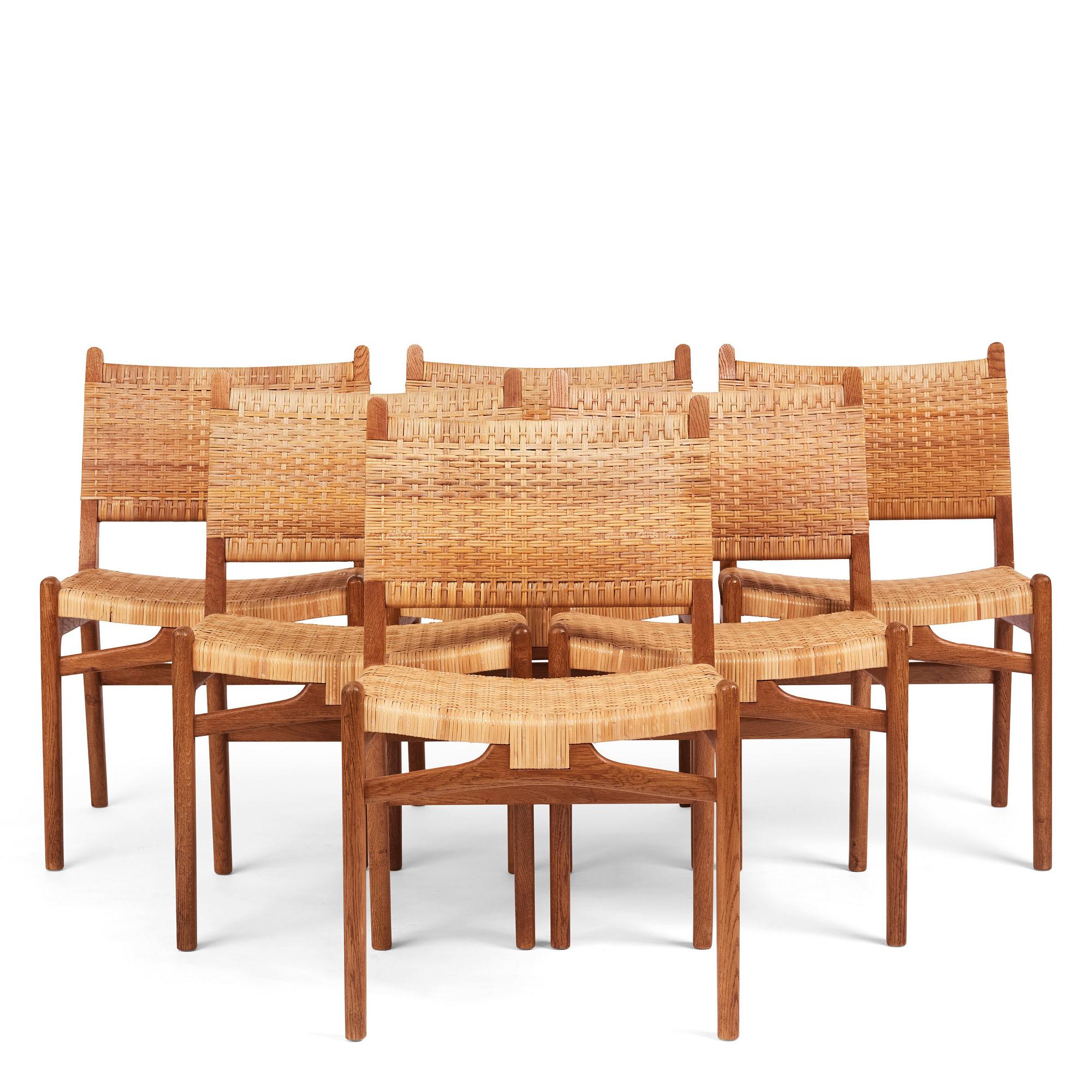 Hans J. Wegner, a set of six 'CH31' chairs, Carl Hansen & Son, Denmark 1950s.