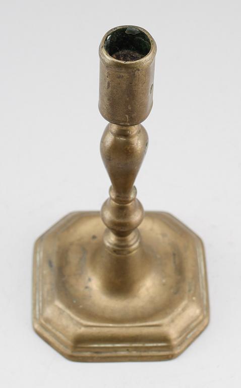 LJUSSTAKE, mässing, 1700-tal.
