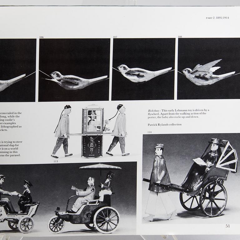 BÖCKER, 5 stycken, leksakslitteratur, bland annat "The Art of the Tin Toy".
