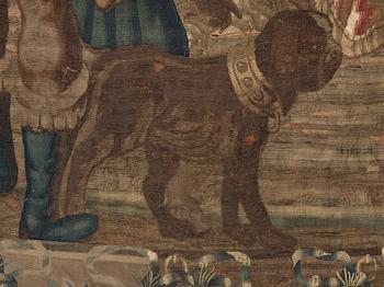 A TAPESTRY, tapestry weave, Julius Ceasar with entourage, ca 303,5 x 300 cm, Flanders 17th century.