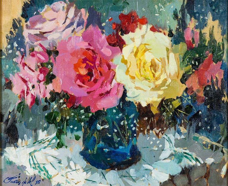 Gaston De Vel, olja på duk, signerad och daterad -95.