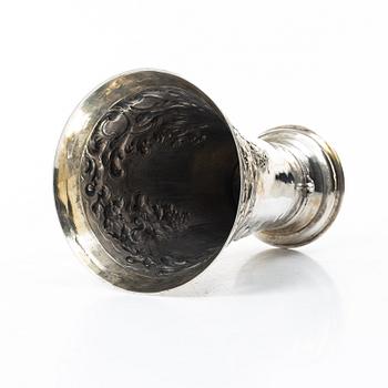 A Danish silver beaker, assay marks of both Peter Nicolai von Haven (1729–1749) and Frederik Fabritius (1787–1823).