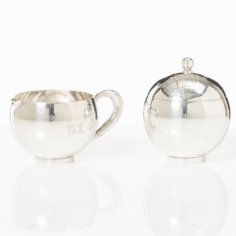 Georg Jensen, a set of four pieces tea and coffee service, sterling silver, design Johan Rohde, 533 and 787, Copenhagen.