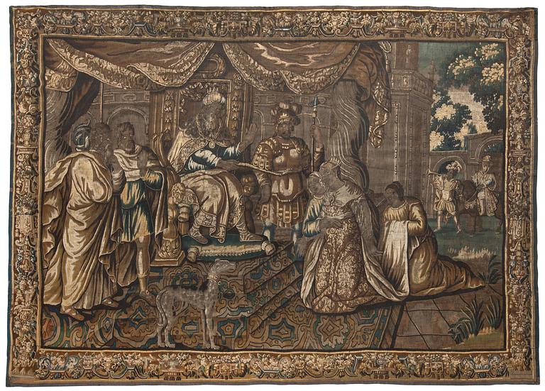 VÄVD TAPET, gobelängteknik. 292 x 406 cm. Flandern 1600-tal.