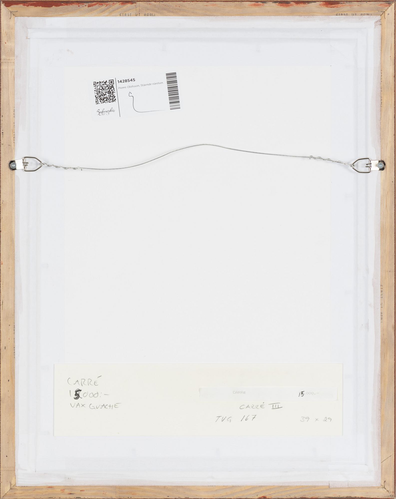 Pierre Olofsson, gouache and wax crayon, signed,