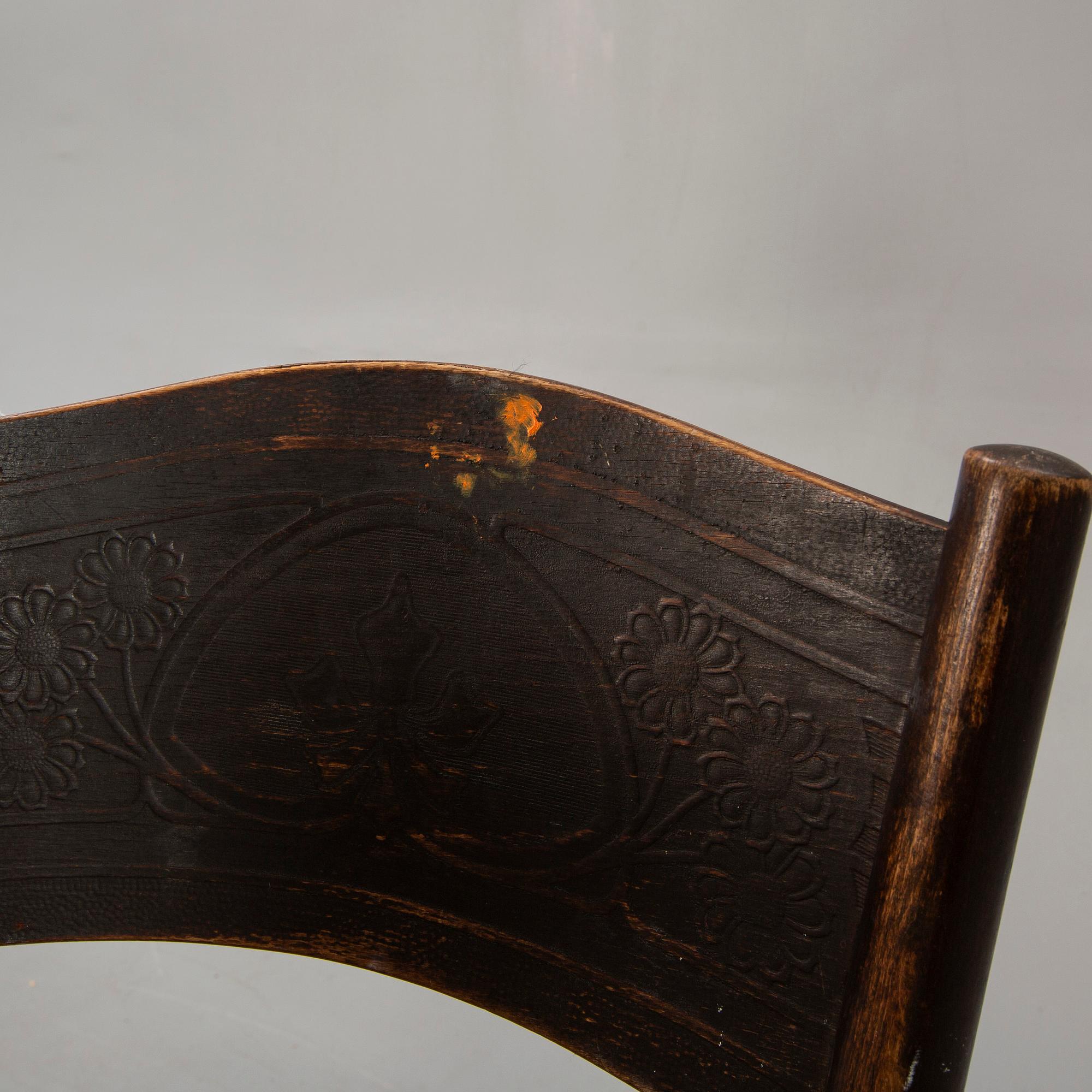 A set of 10 similar Kohn and Fischel chairs early 1900s.