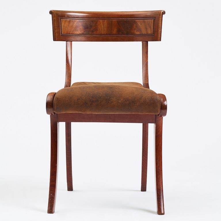 A Klismos chair, Copenhagen first half 19th century.