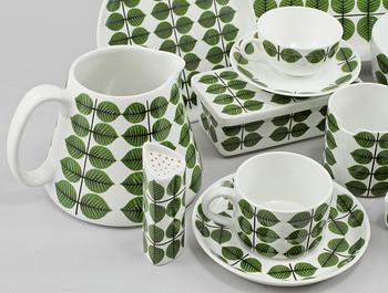 SERVISDELAR, 49 st, flintgods, "Berså", Stig Lindberg, Gustavsberg.