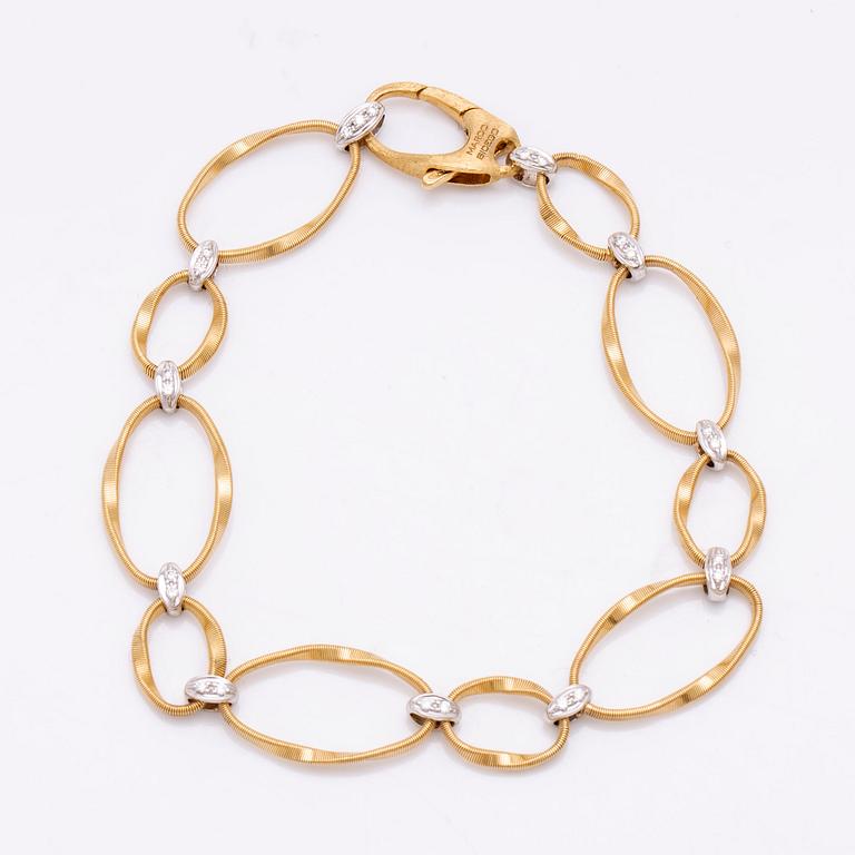 Marco Bicego Italy, bracelet 18k gold and whitegold, brilliant-cut diamonds approx 0,20 ct in total, total weight 9,8 g.
