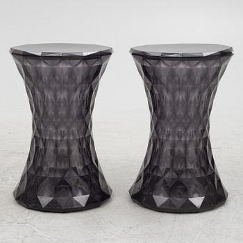 Marcel Wanders, a pair of stools, "Stone", Kartell, contemporary.