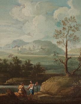 Claude Lorrain Hans art, Vidsträckt landskap med rastande figurer.