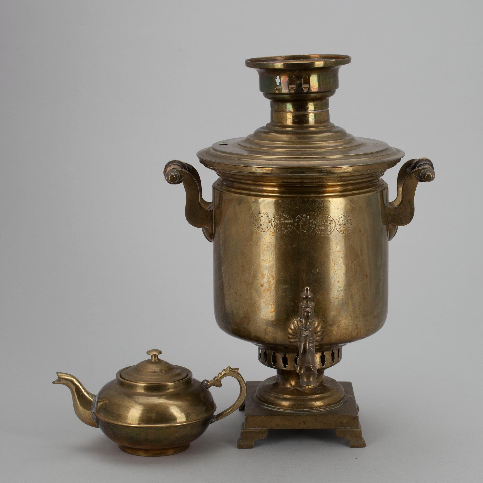 SAMOVAR, mässing, Tula, Ryssland sent 1800-tal.