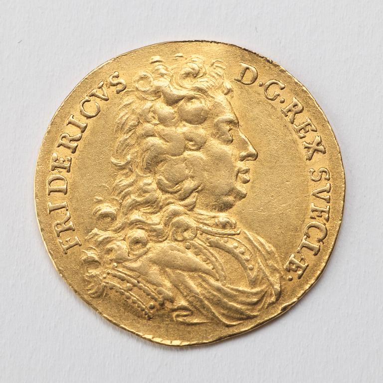 GULDMYNT, dukat, Fredrik I av Sverige, 1720, vikt 3,47 gram.