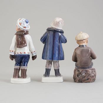 Three porcelain figurines by Jens Peter Dahl Jensen, Denmark, second half of the 20th century.