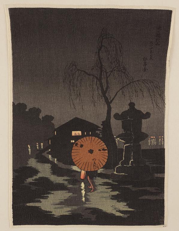 A group of eight Japanese prints, incl, Hiroshige, after, 20th century.