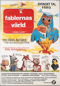 A movie poster for "Fablernas värld", second half of the 20th century.
