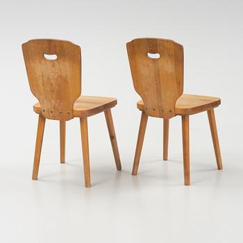 Göran Malmvall, a pinewood table and four chairs. Svensk Fur, mid 20th century.