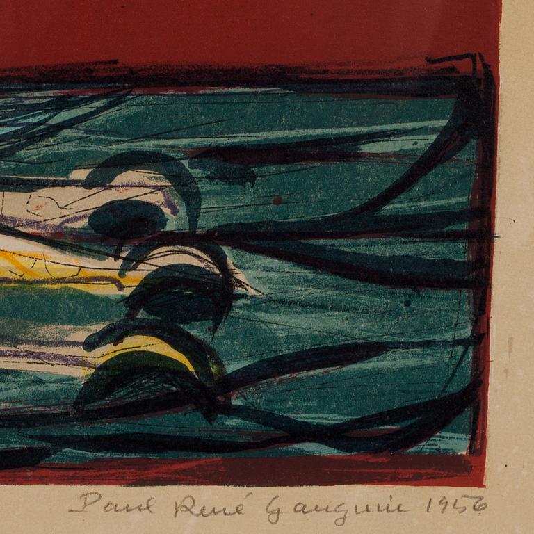 PAUL RENÉ GAUGUIN, färglitografi, signerad, daterad 1956 och numrerad 7/260.