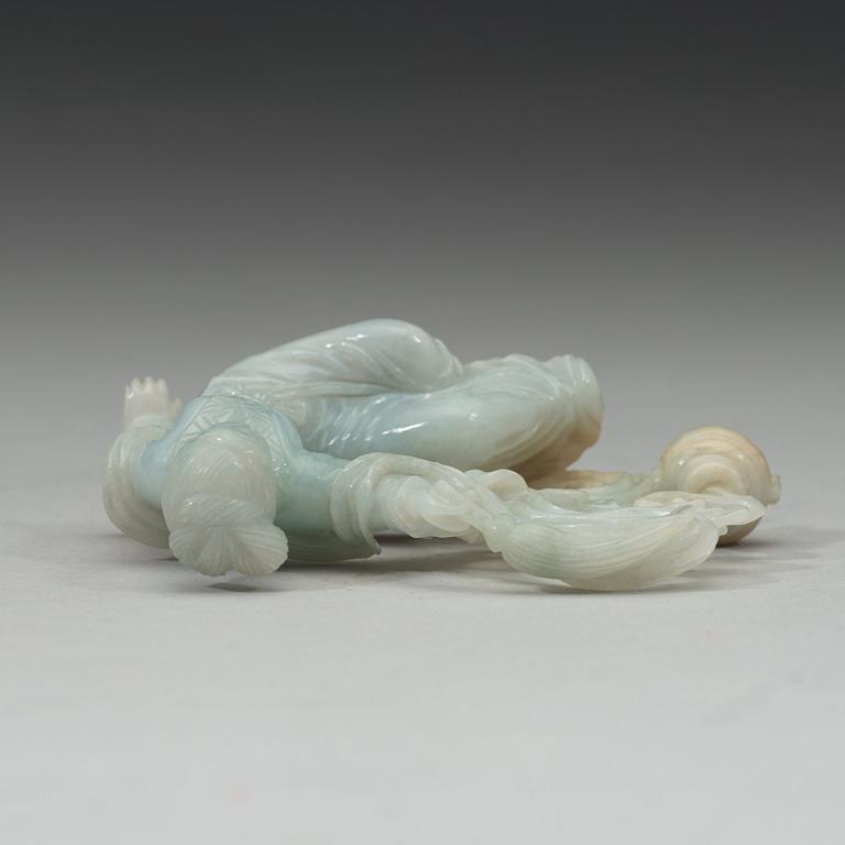 A Chinese nephrite figure of a lady, Qing dynasty (1644-1912).