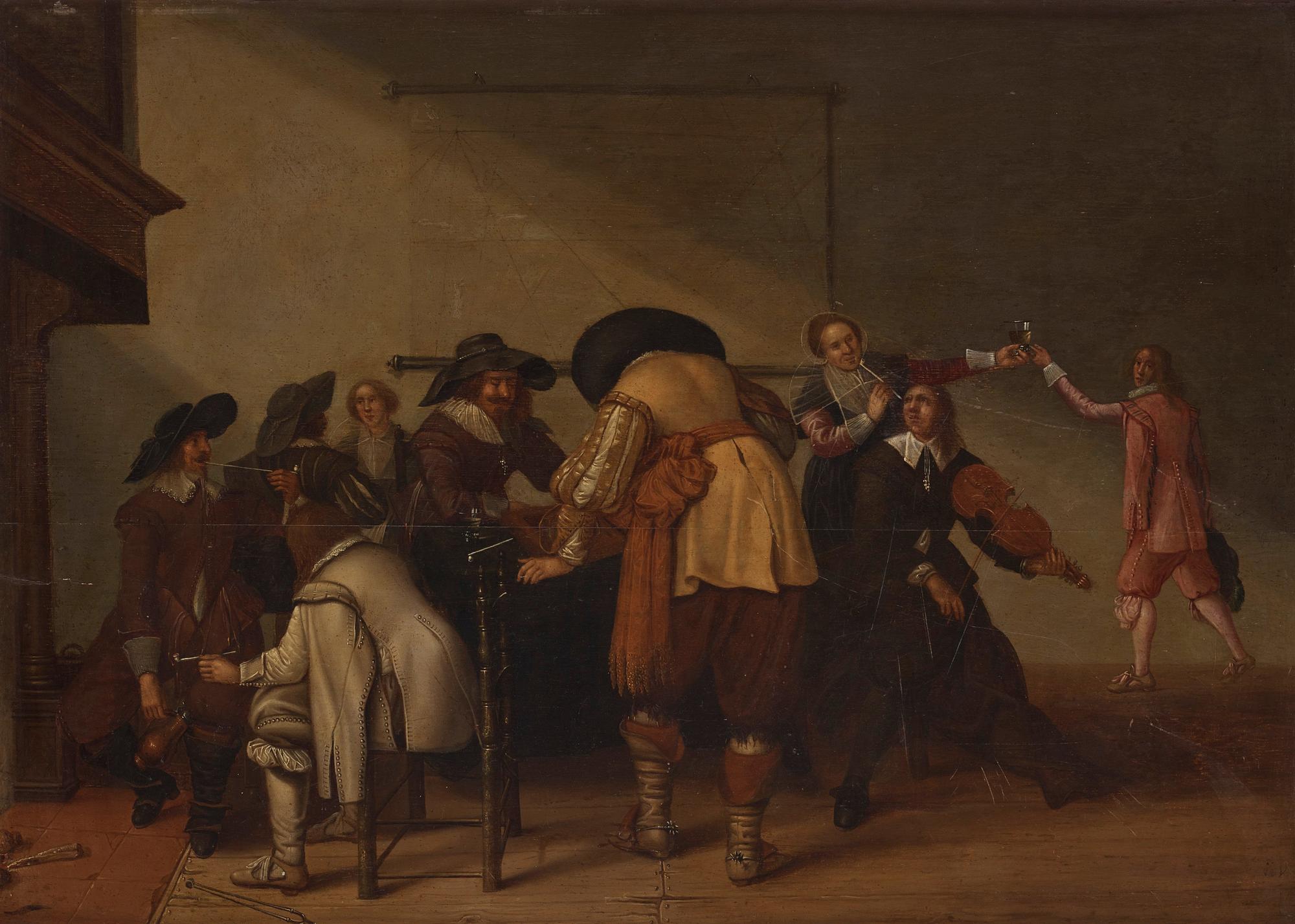 Jan Olis Attributed to, Smoking Company.