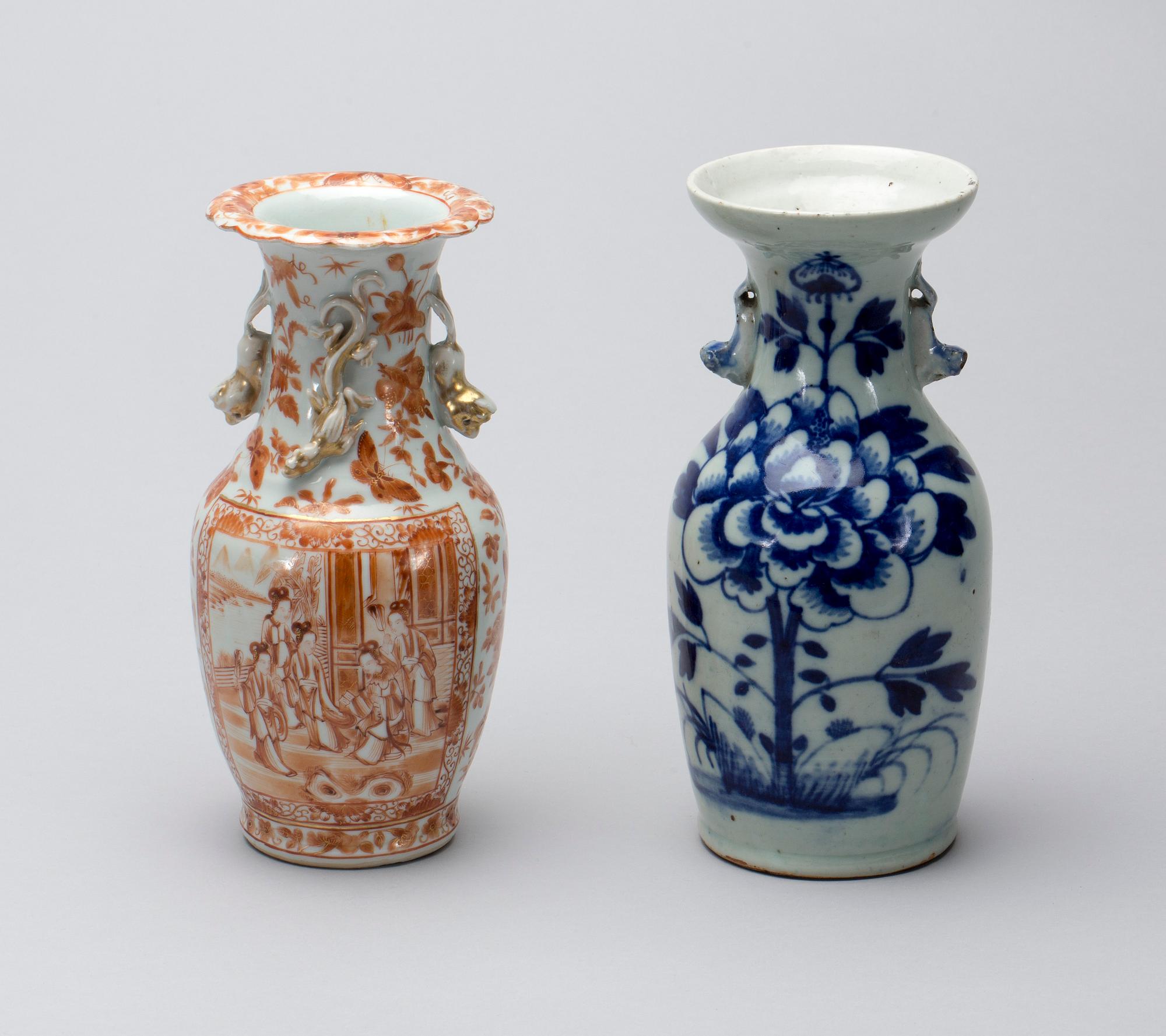 VASER, 2 stycken Kina, 1800-tal.