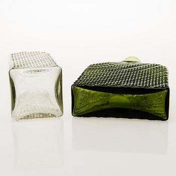 NANNY STILL Two Decanters and Two Decorative Bottles, Riihimäen Lasi Oy, 1960s.