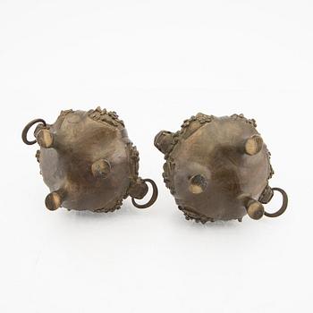 A pair of early 1900s bronze censers.