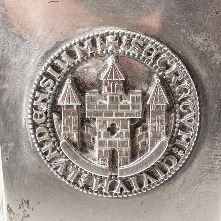 A Swedish 20th century sivler vase mark of Wiwen Nilsson Lund 1962.