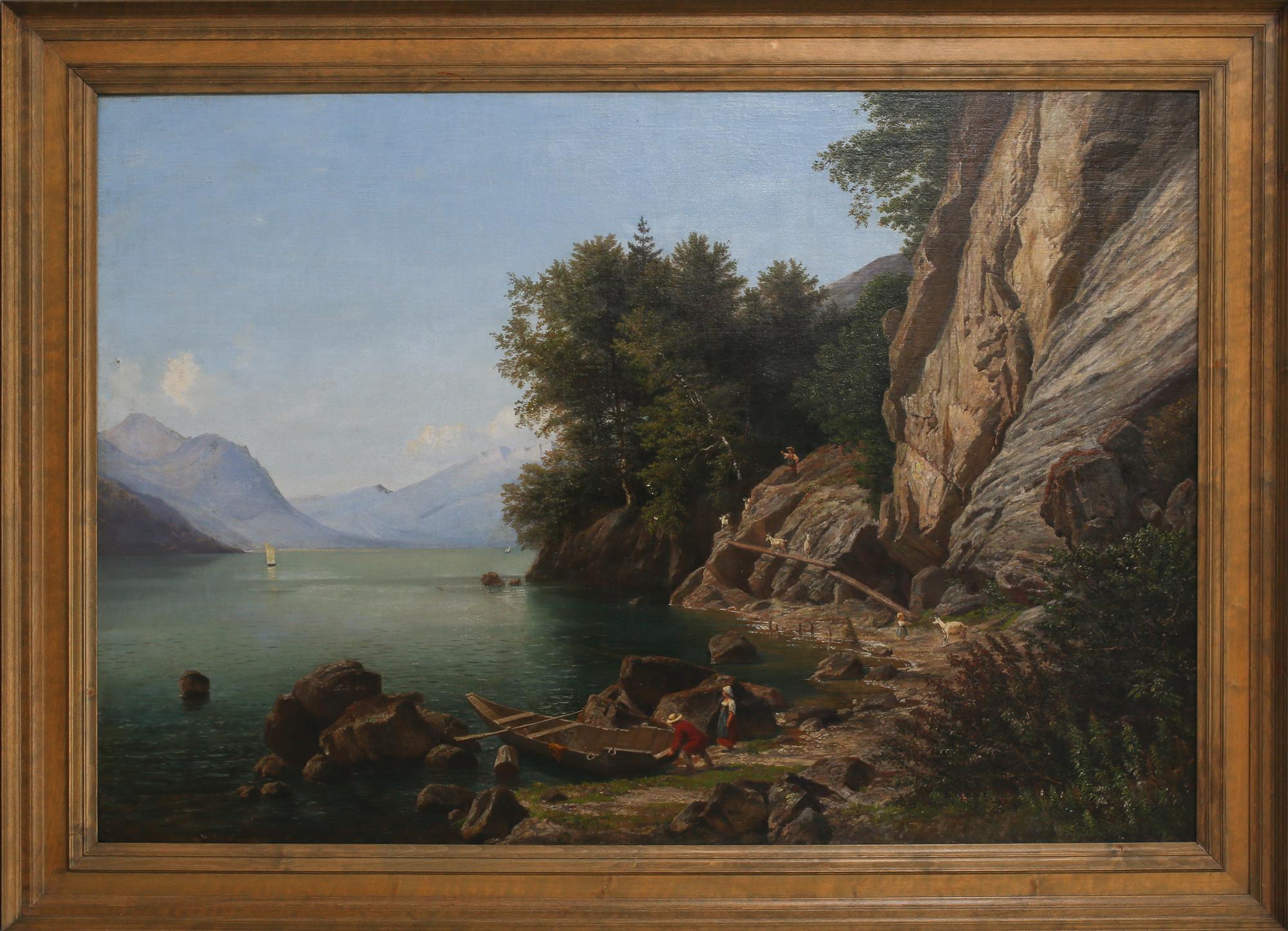 OKÄND KONSTNÄR, olja på duk, signerad Dahl och daterad 1856.
