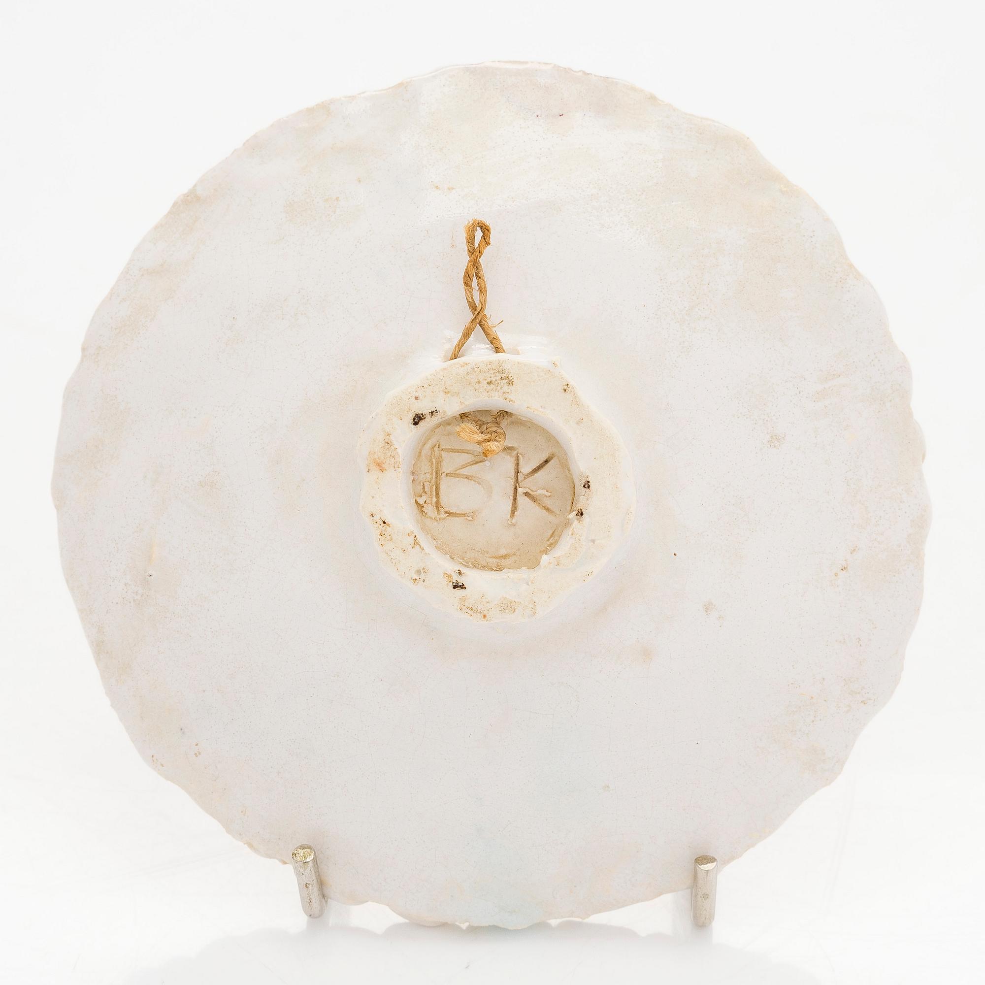 Birger Kaipiainen, väggrelief, stengods, signerad BK.