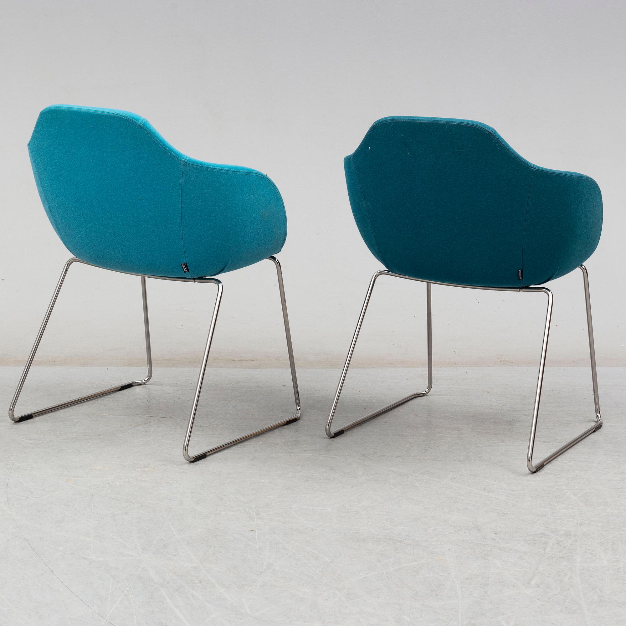 Six chairs (3+3) 'Arena' by Johan Lindstén, Johanson Design, Sweden.