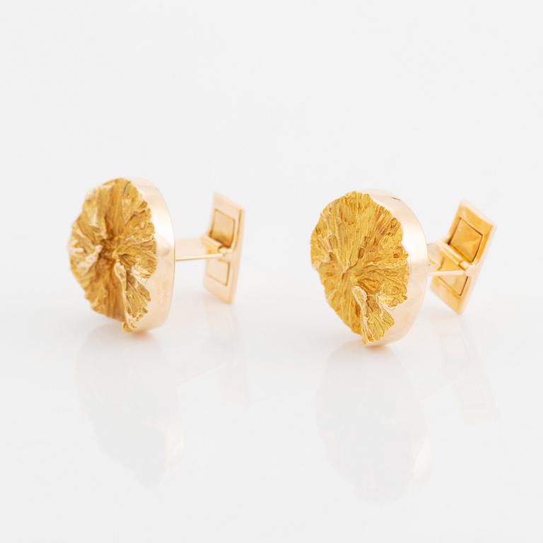 Björn Weckström, 14K gold cufflinks, Lapponia 1993.
