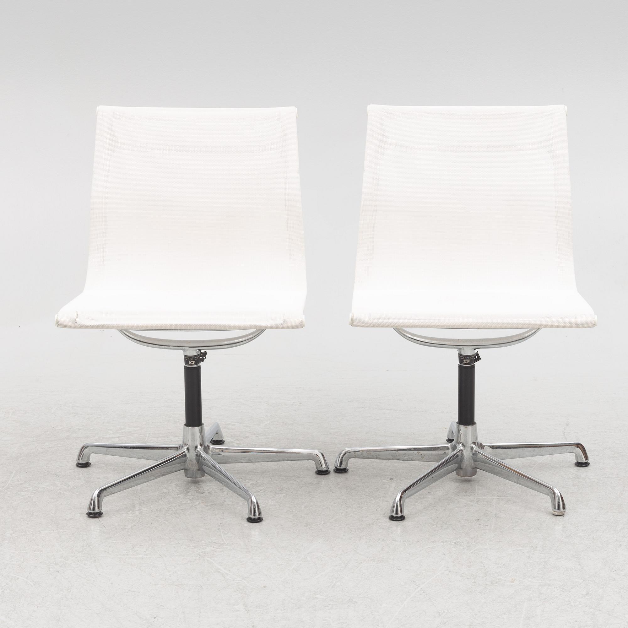 Charles & Ray Eames, a pair of model EA 108 chairs, ICF, 1980s.