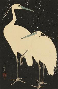 Gakusi Ide, Two Herons in the Snow.