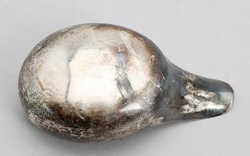 SKÅL MED PIP, silver, s k pap boat, möjligen George Seatoun, London 1784. Vikt ca 55 gram.