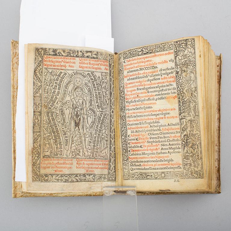 BOK, Printed entirely printed on vellum, 1504.