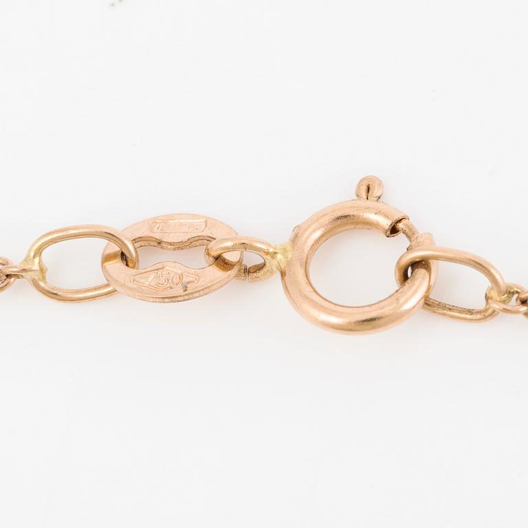 Collier 18K roséguld med orange safir.