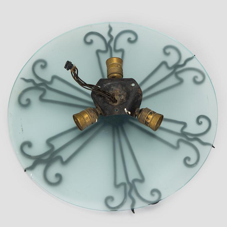 An early 20th century ceiling light.