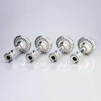 John Roberts & Co, ljusstakar, 4 st, silver, Sheffield 1808.