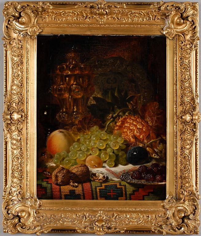 George Lance, Still life with fruits and walnuts.