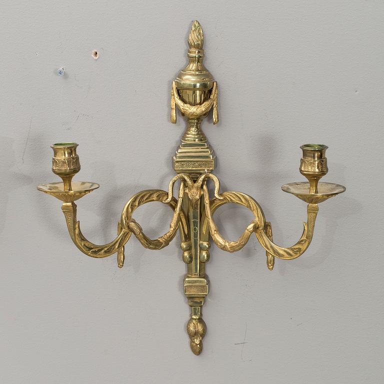 VÄGGAPPLIQUER, ett par gustaviansk stil, V Fong Grenna, 1900-talets mitt.