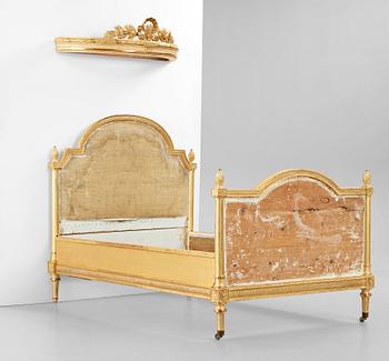 28. A Gustavian late 18th century bed and canopy.