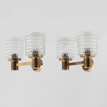 Wall lamps, a pair, second half of the 20th century.