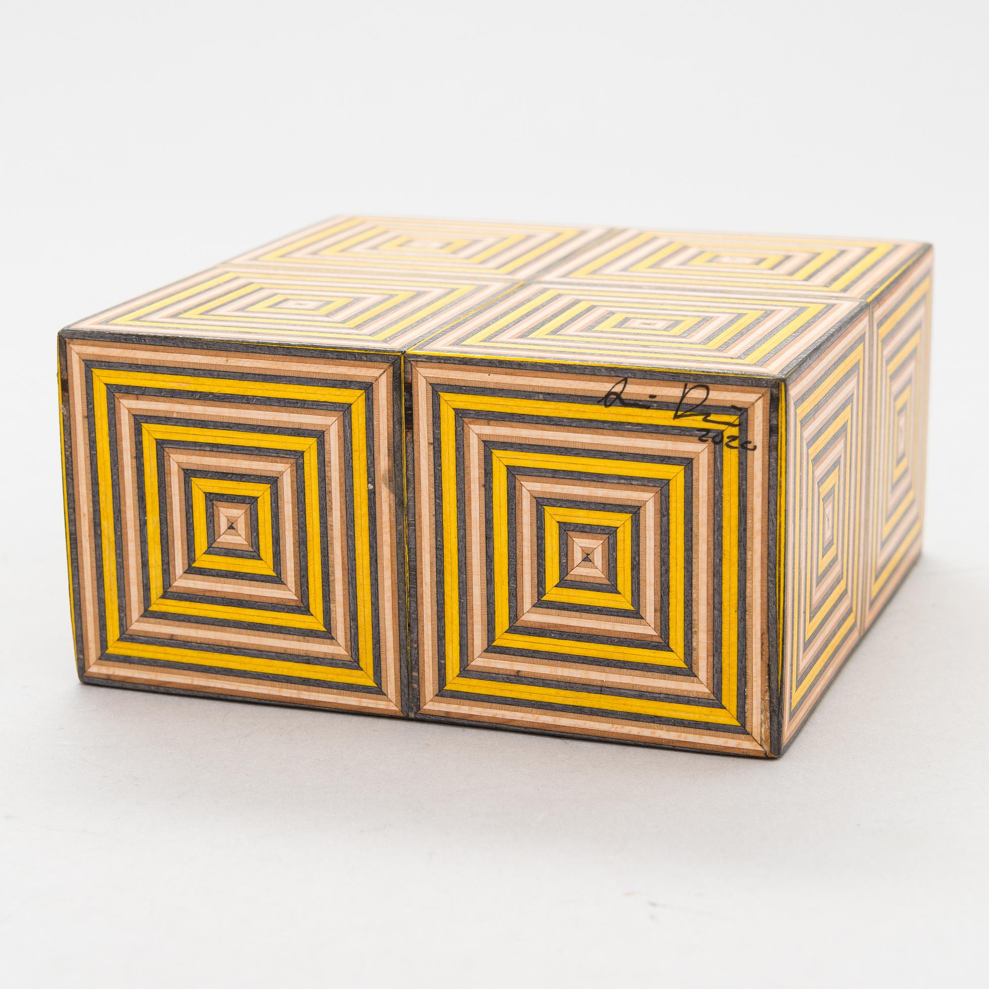 ALEKSI PUUSTINEN, 'O-Block' art object, signed.